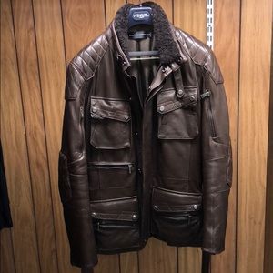 Ralph Lauren Black label brown leather jacket